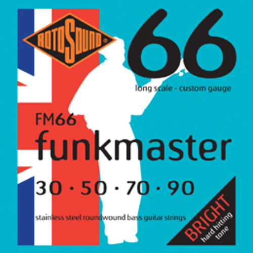 Jeu de cordes pour guitare basse Rotosound Funkmaster, acier inoxydable, .030-.090