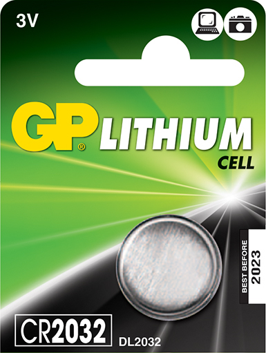 GP Lithium CR2032 Battery, Single