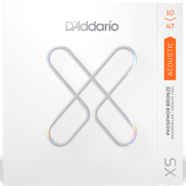 D'Addario XS Coated Acoustic String Set, Phosphor Bronze, .010-.047 - A Strings