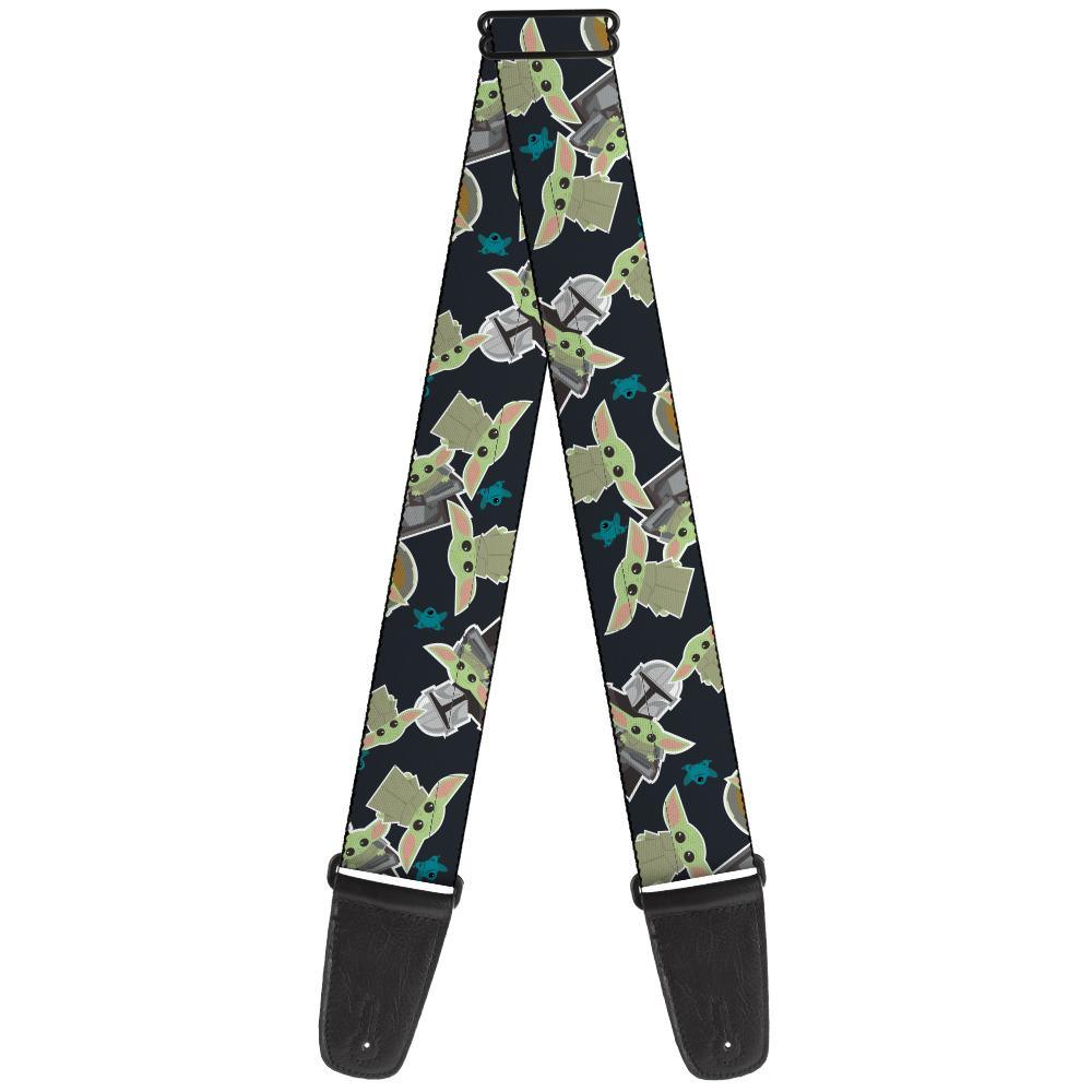 Buckle Down STAR WARS THE MANDALORIAN The Child and Frog Icons Guitar Strap - A Strings