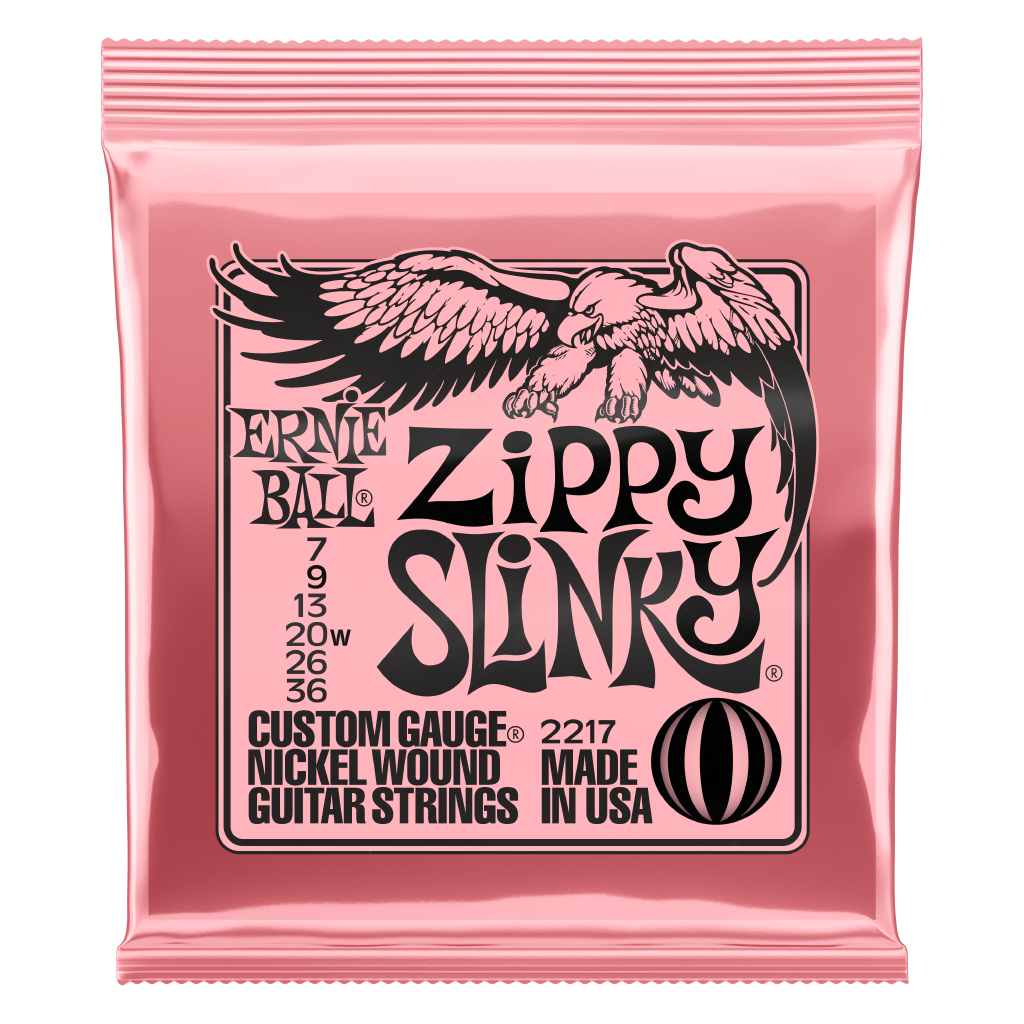 Ernie Ball Electric Guitar String Set, Nickel, Zippy Slinky .007-.036