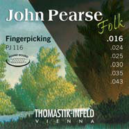 Juego de cuerdas folk Thomastik John Pearse, núcleo de nailon, 0,016-0,043