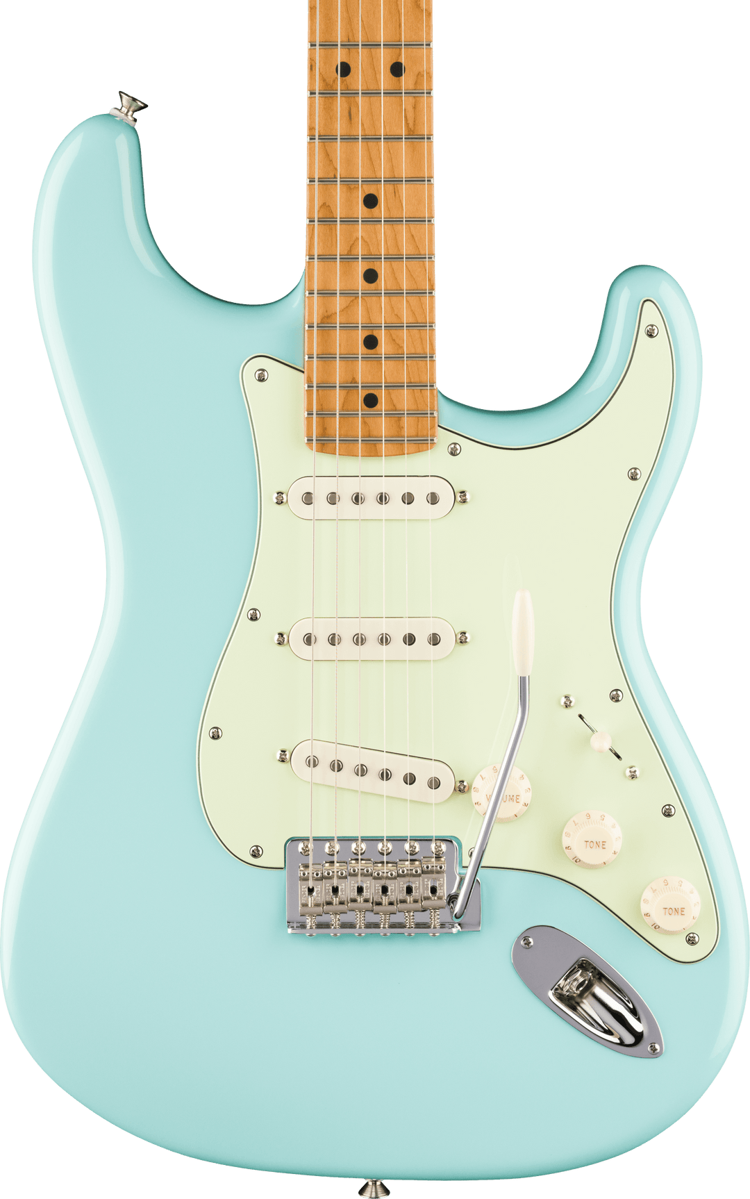 Fender American Professional Classic Stratocaster Daphne Blue - fingerboard