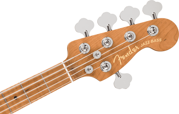 Fender American Ultra II Jazz Bass V Gold Dust - headstock front