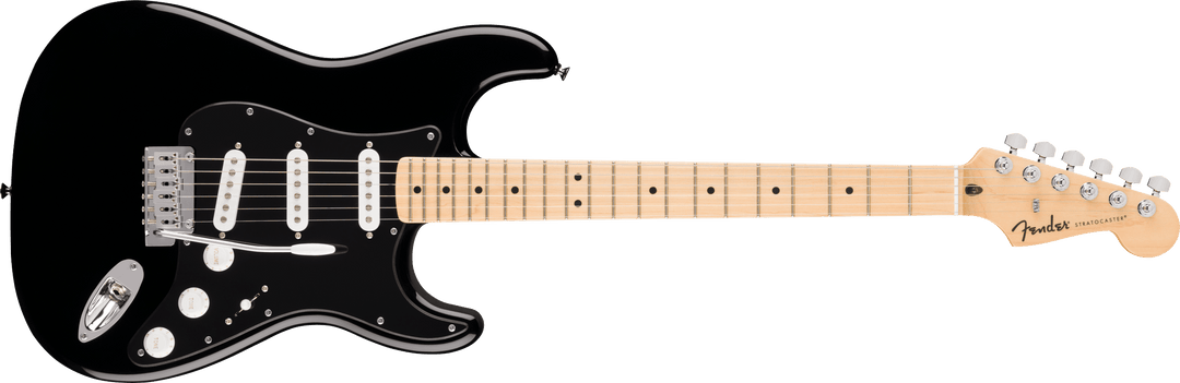Fender Standard Stratocaster, Maple Fingerboard, Black Pickguard, Black