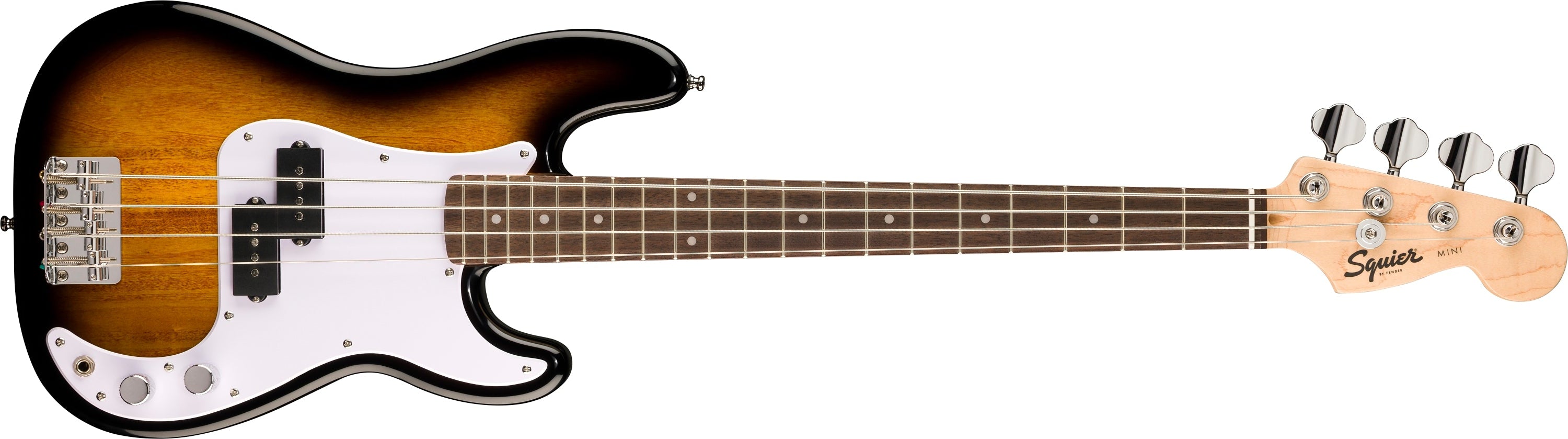 Squier Mini Precision Bass, Laurel Fingerboard, White Pickguard, 2
