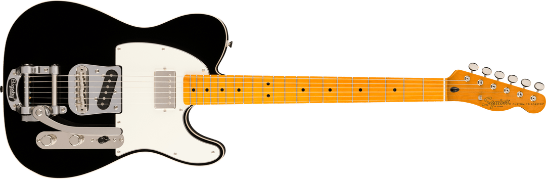 Squier Classic Vibe Custom Telecaster SH with Bigsby, Maple Neck, Parchment Pickguard, Black