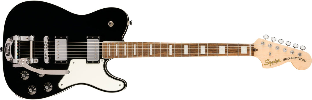 Squier Paranormal Troublemaker Telecaster Deluxe Bigsby, Laurel Fingerboard, Parchment Pickguard, Black