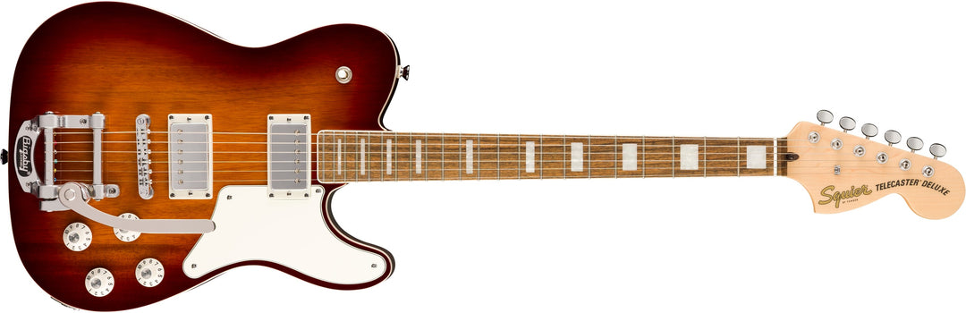 Squier Paranormal Troublemaker Telecaster Deluxe Bigsby, Laurel Fingerboard, Parchment Pickguard, Honey Sunburst