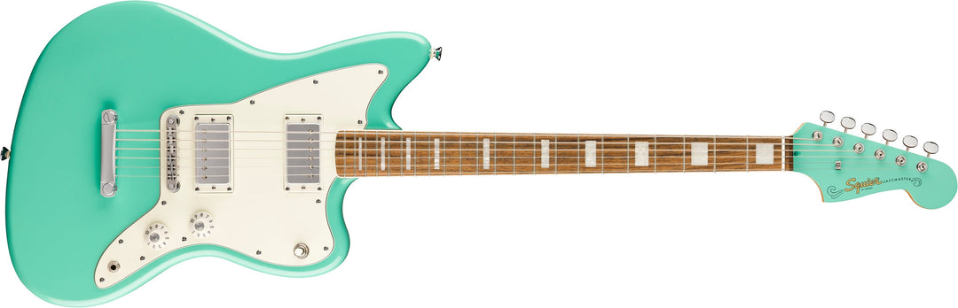 Squier Paranormal Baritone Jazzmaster HH, Laurel Fingerboard, Parchment Pickguard, Sea Foam Green