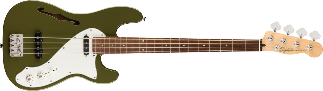 Squier Paranormal Precision Bass Thinline SJ, Laurel Fingerboard, Parchment Pickguard, Olive