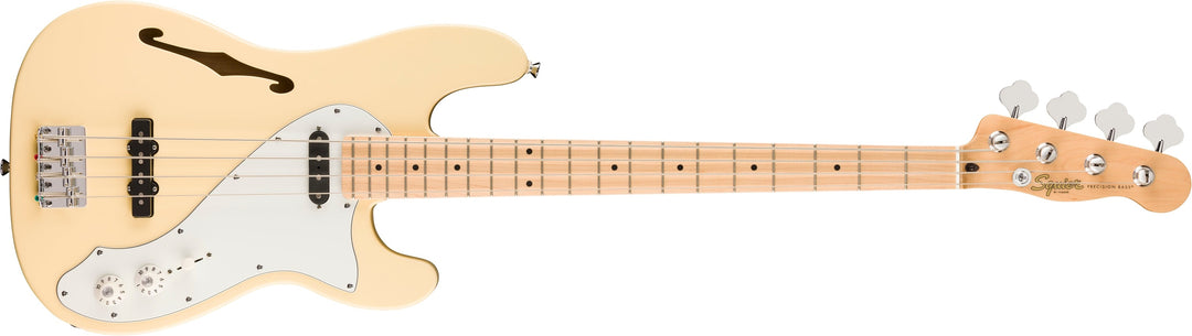 Squier Paranormal Precision Bass Thinline SJ, Maple Fingerboard, Parchment Pickguard, Vintage White