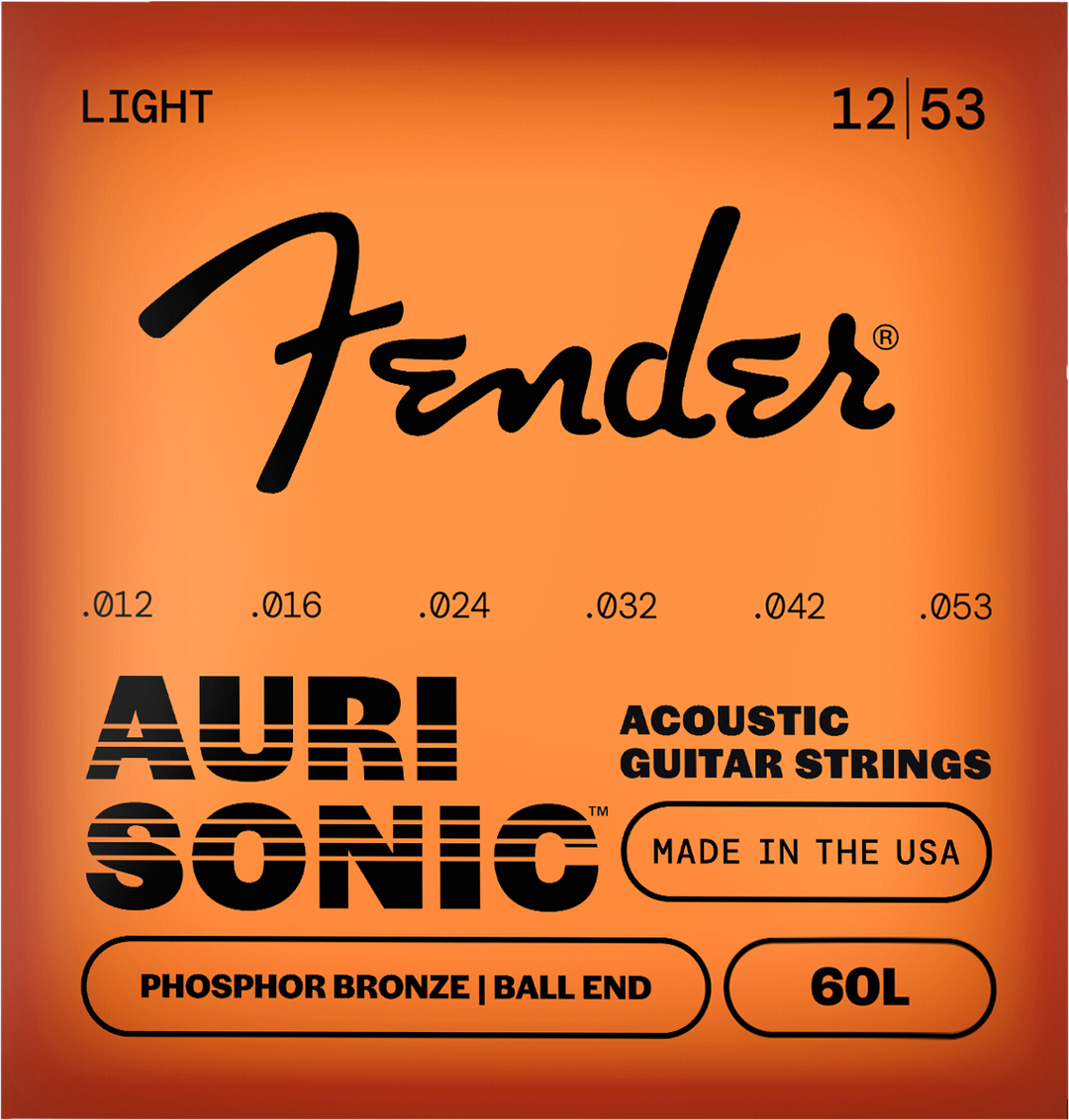 Fender AuriSonic 60L Acoustic Guitar String Set, Phosphor Bronze, Gauges .012-.053