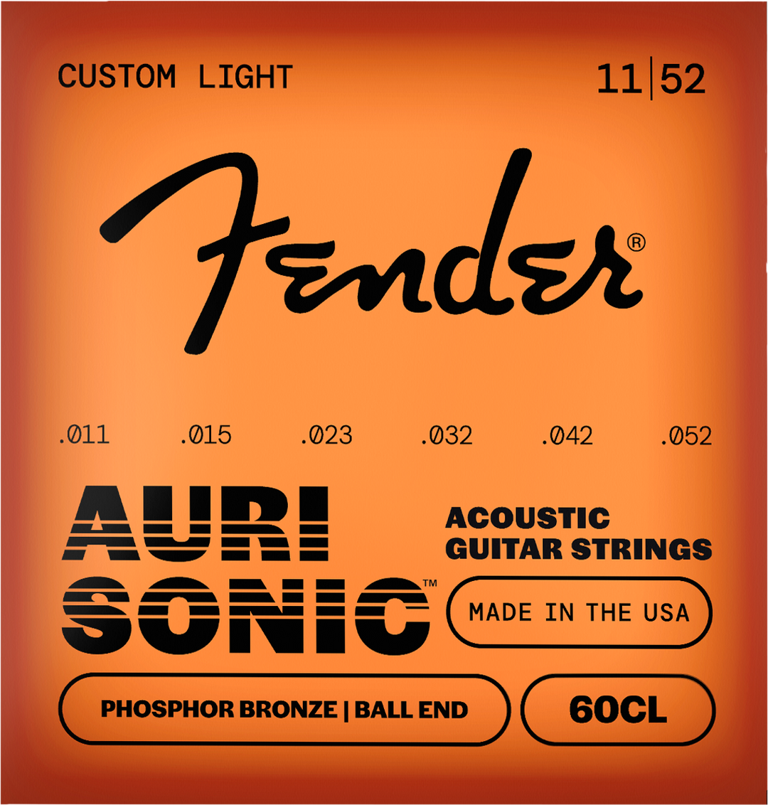 Juego de cuerdas acústicas Fender 60CL, bronce fosforado, 0,011-0,052