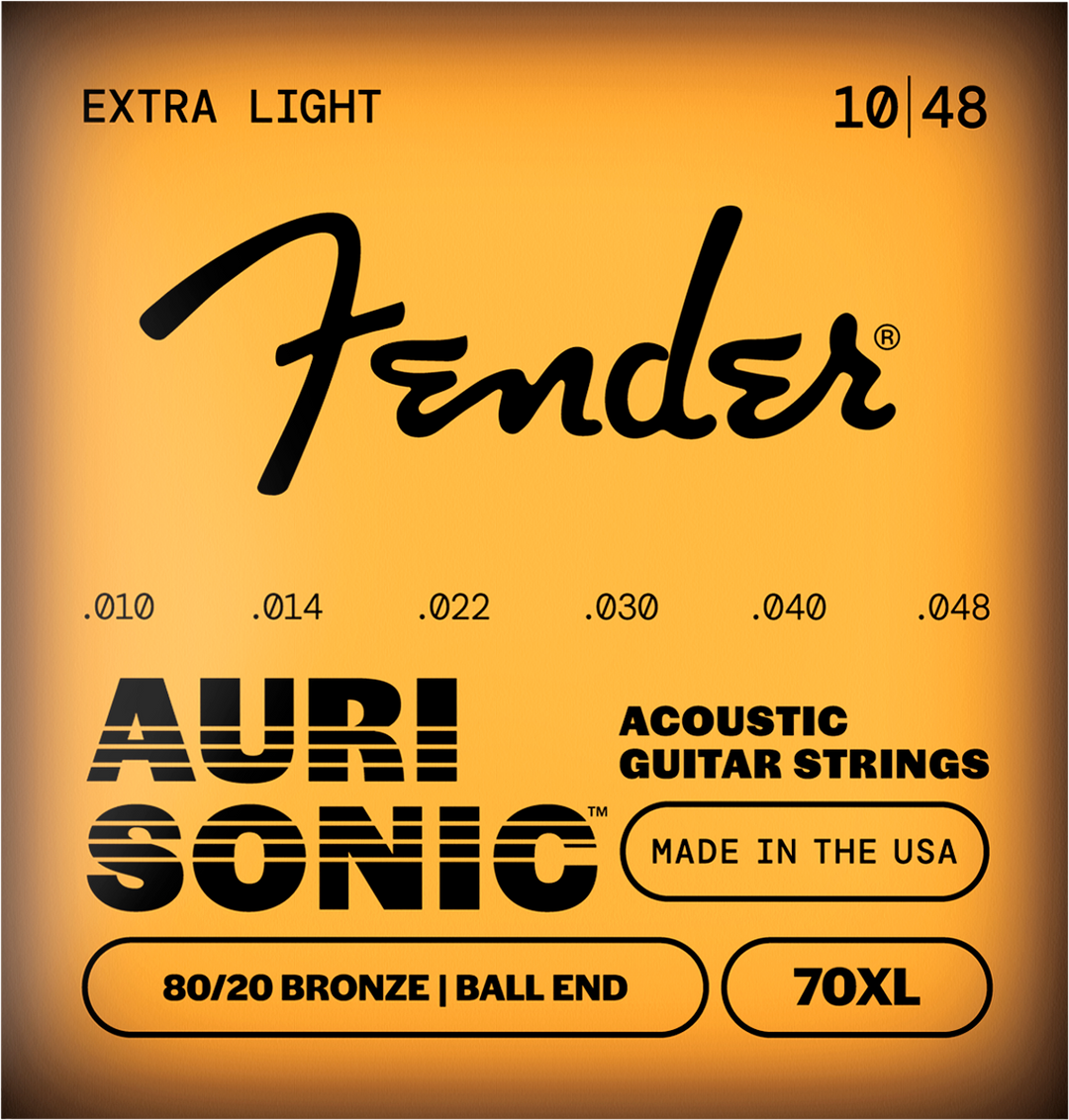 Juego de cuerdas acústicas Fender 70XL, bronce 80/20, 0,010-0,048