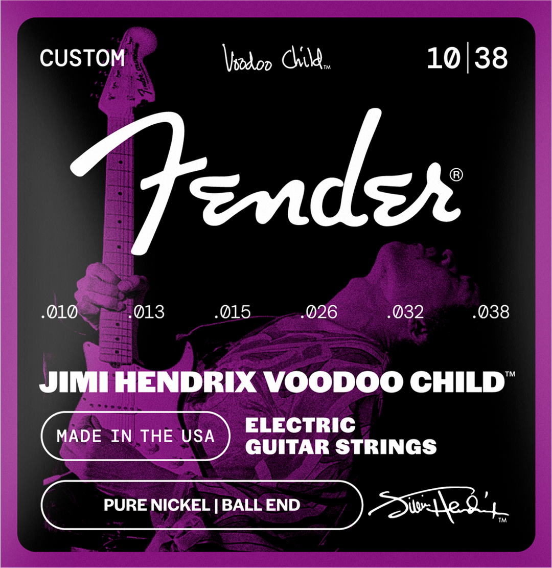 Fender Hendrix Voodoo Child Electric Guitar Strings, Ball End, Nickel, .010-.038