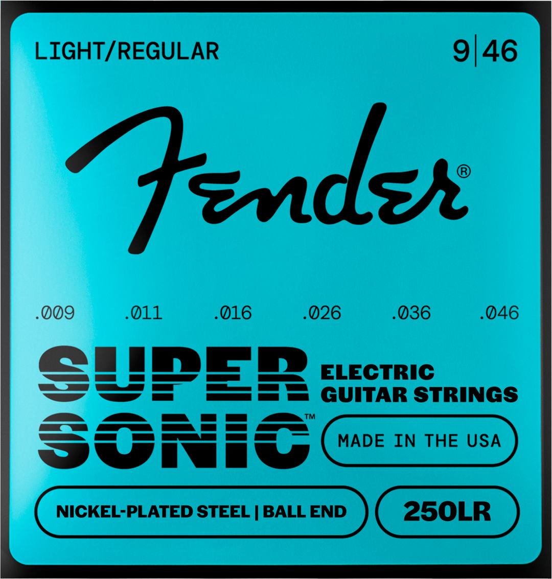 Fender SuperSonic 250LR Guitar String Set, Nickel-Plated Steel, Ball End, Gauges .009-.046
