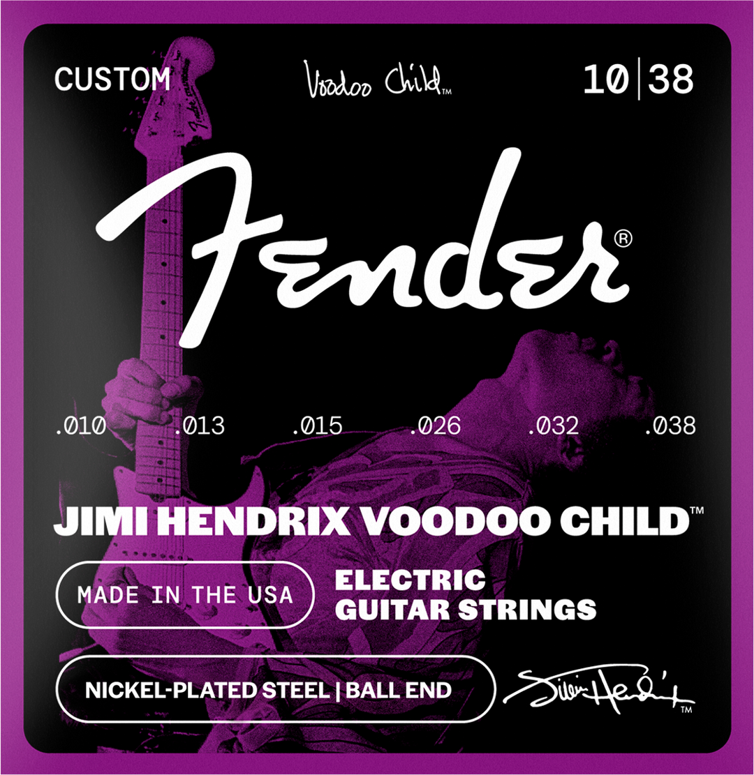Fender Hendrix Voodoo Child Electric Guitar Strings, Ball End, NPS, .010-.038