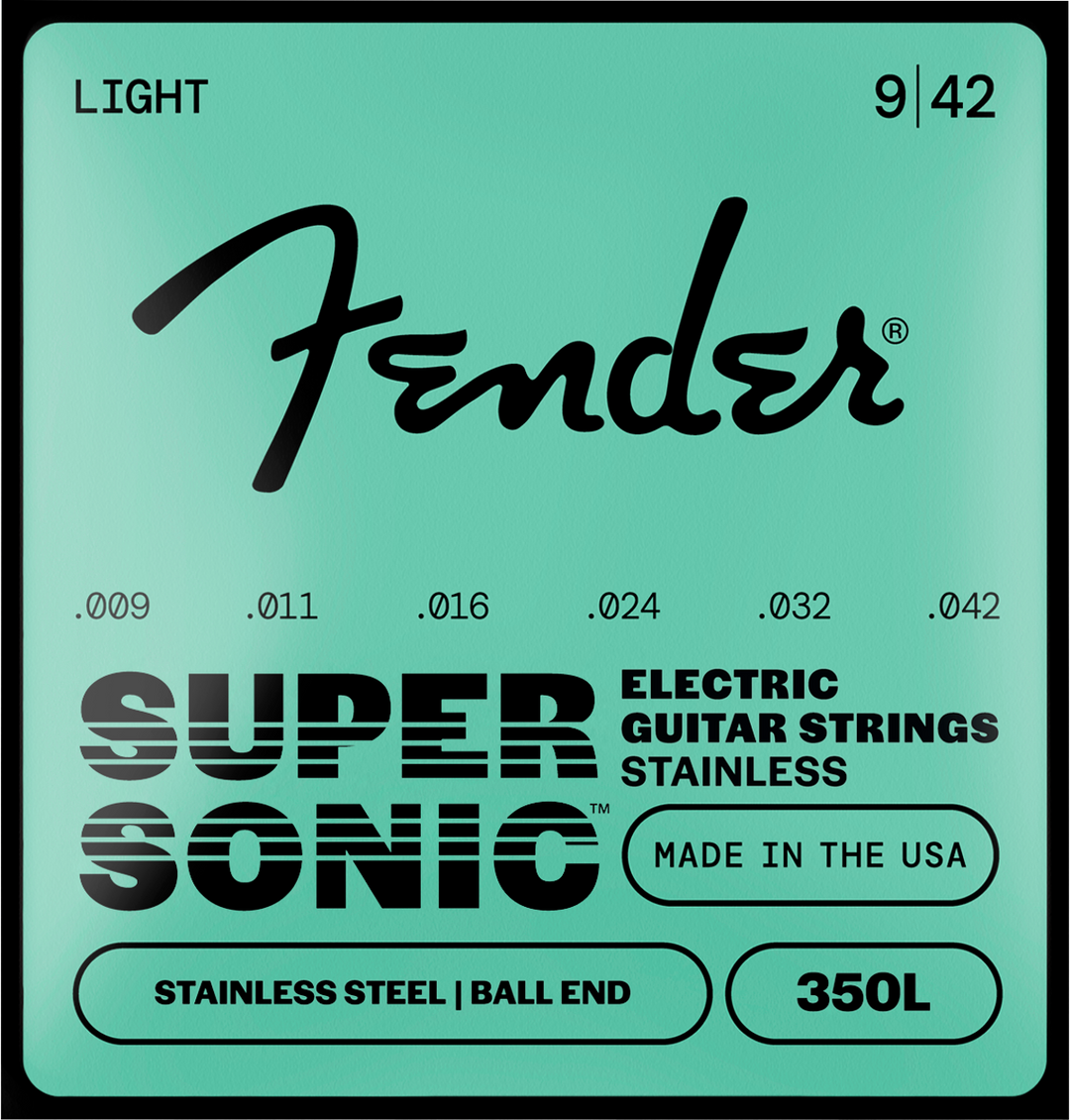 Fender SuperSonic 350L Guitar Strings, Stainless Steel, Ball End, Gauges .009-.042