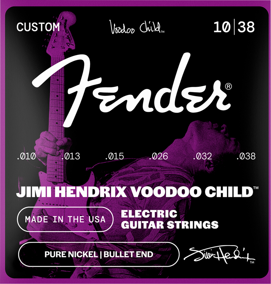 Fender Hendrix Voodoo Child Electric Guitar Strings, Bullet End, Nickel, .010-.038
