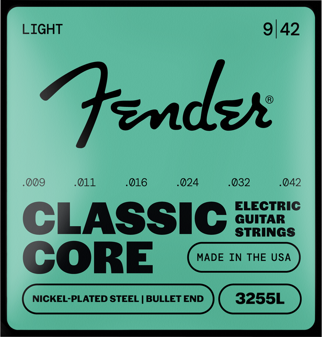 Fender Classic Core Bullets 3255L Guitar Strings, Nickel-Plated Steel, Bullet End, Gauges .009-.042