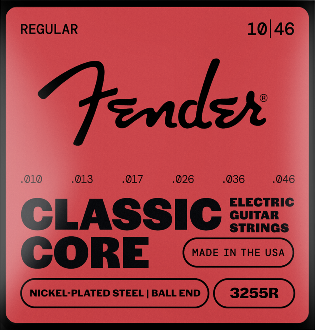 Fender Classic Core Bullets 3255R Guitar String Set, Nickel-Plated Steel, Bullet End, Gauges .010-.046