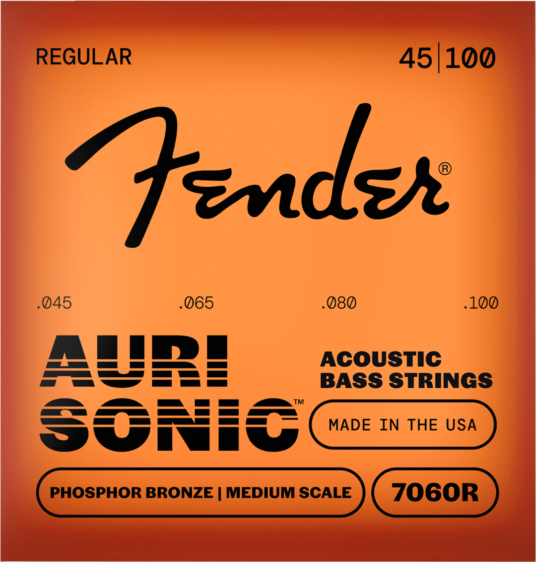 Fender AuriSonic 7060R Acoustic Bass Strings, Phosphor Bronze, Medium Scale, Gauges .045-.100