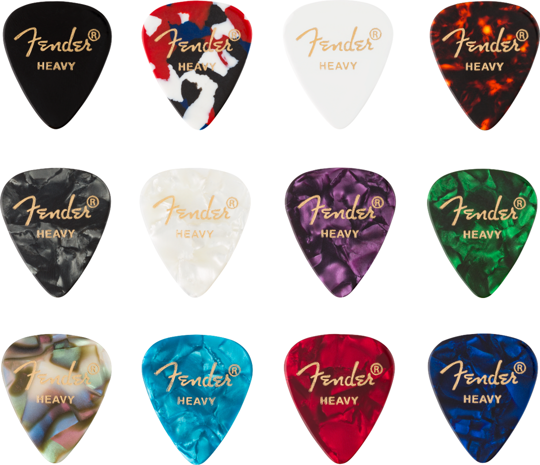 Fender 351 Shape Picks, Celluloid Medley, 12 pack