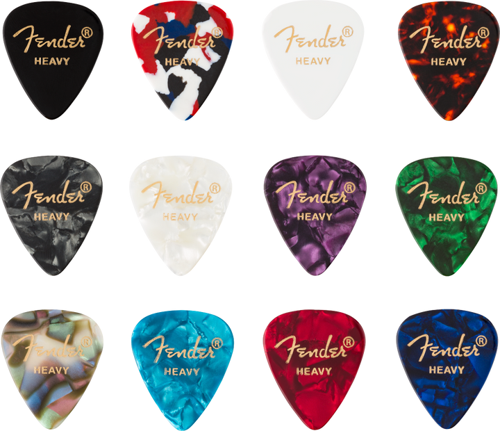 Fender 351 Shape Picks, Celluloid Medley, 12 pack