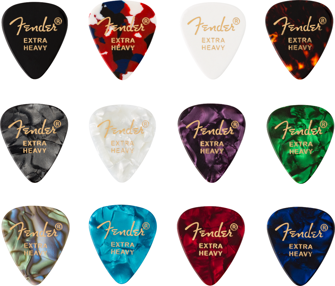 Fender 351 Shape Picks, Celluloid Medley, 12 pack