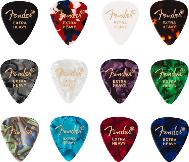 Fender 351 Shape Picks, Celluloid Medley, 12 pack