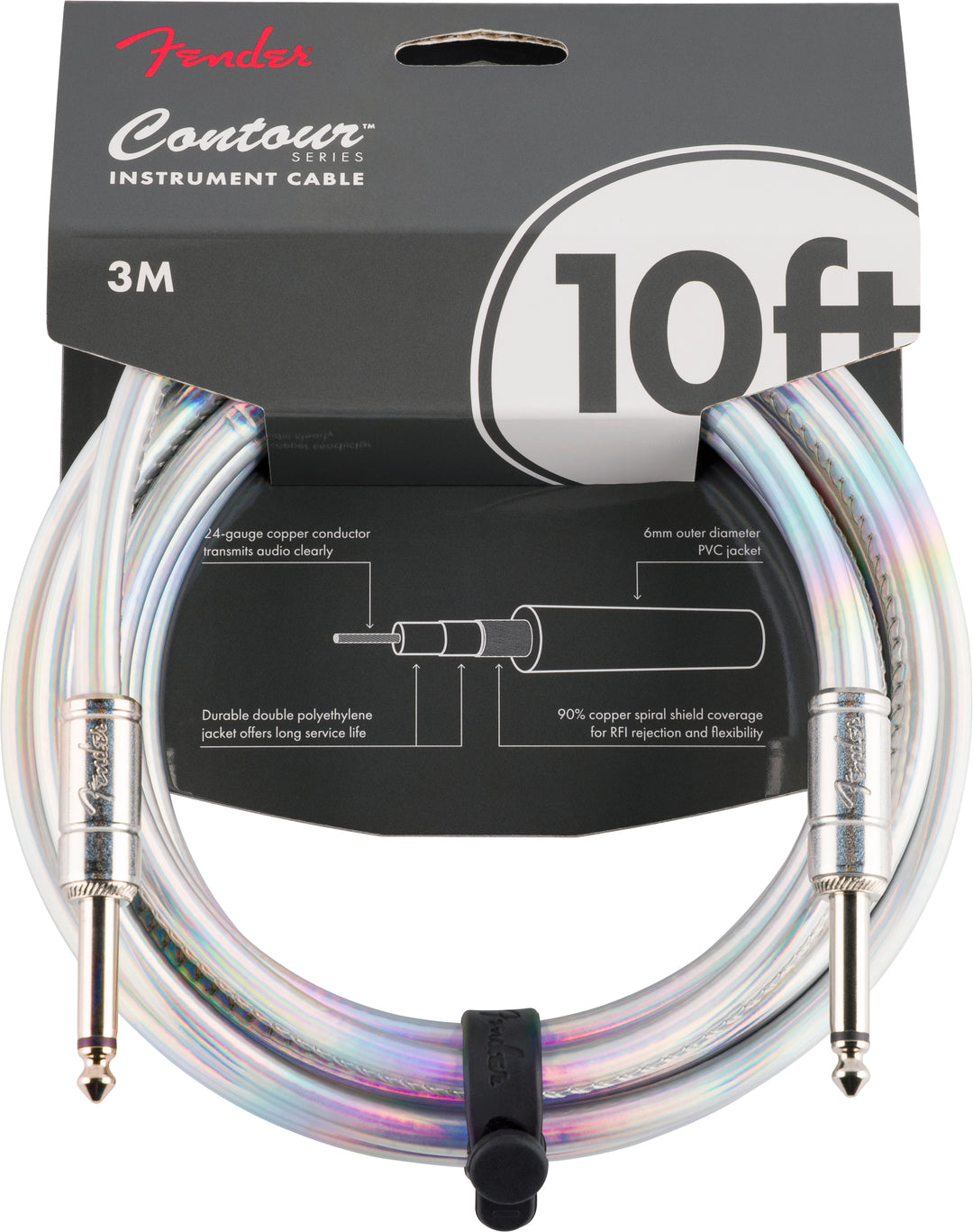 Fender Contour Instrument Cable, Iridescent, 10&