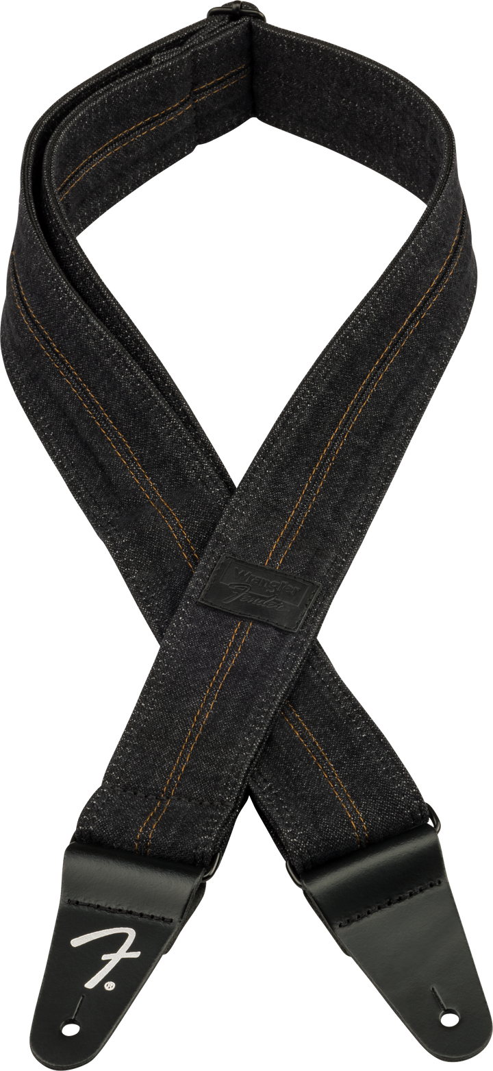 Fender Wrangler x Denim Strap, Washed Black Stitch