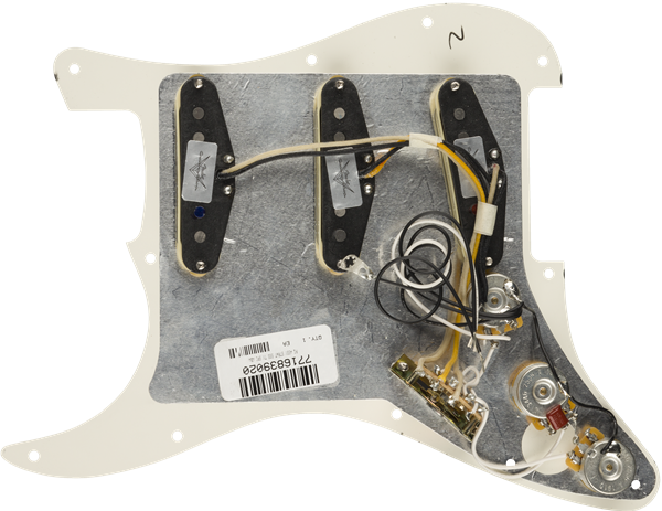 Fender Pre-Wired Strat Pickguard, Custom Shop Texas Special SSS, Parchment, 11 Hole