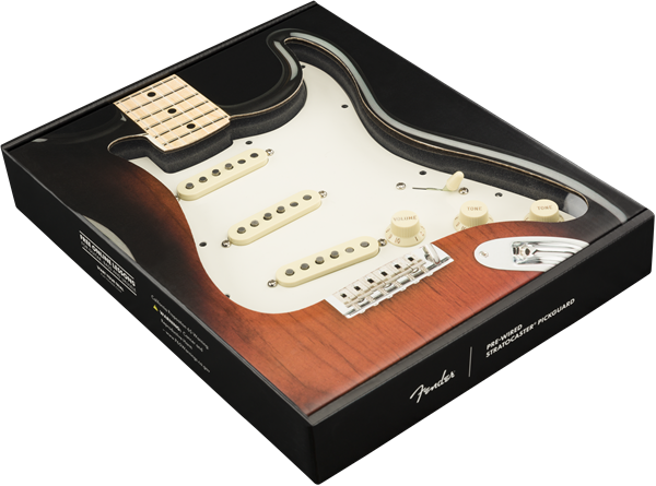 Fender Pre-Wired Strat Pickguard, Custom Shop Texas Special SSS, Parchment, 11 Hole