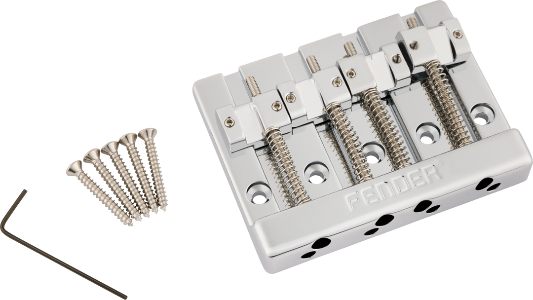 Fender HiMass 4-String Bass Bridge Assembly With Zinc Saddles, Chrome