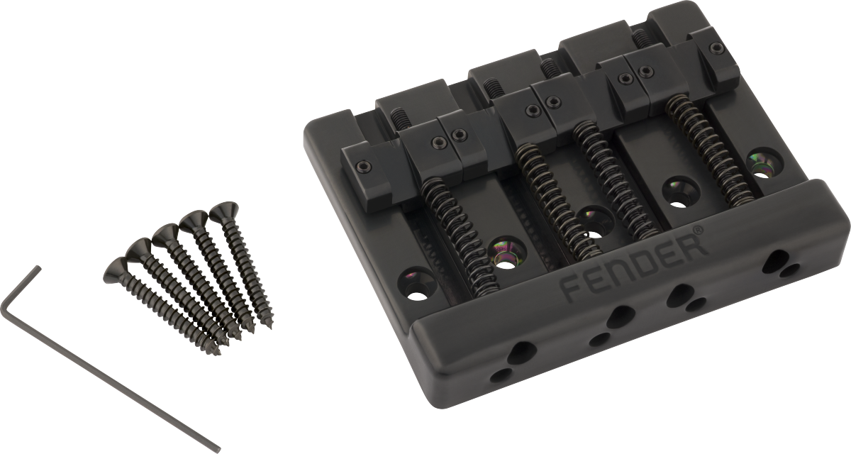 Fender HiMass Basgitaar Brug Assembly 5-Snarig (Wide) Zinc Saddles 0994409000 Fender HiMass Basgitaar Brug Assembly 5-Snarig (Wide) Zinc Saddles 0994409000