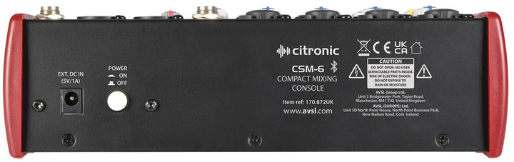 Citronic CSM Compact Mixers With USB / Bluetooth, 4-Channel