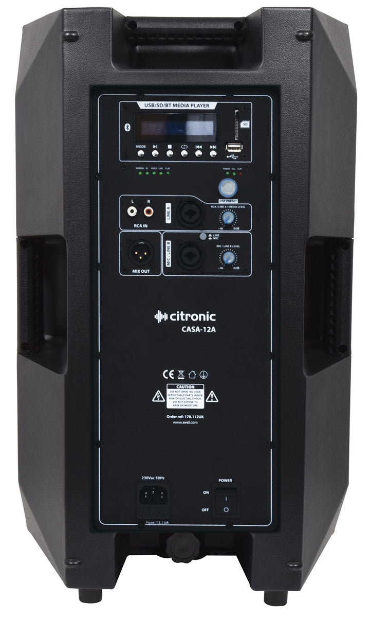 Citronic CASA Active PA Cabinets with DSP, USB/SD and Bluetooth