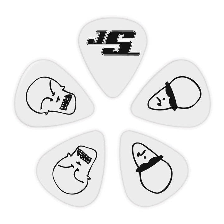 Púas de guitarra D'Addario Joe Satriani, paquete de 10, color blanco, tamaño mediano