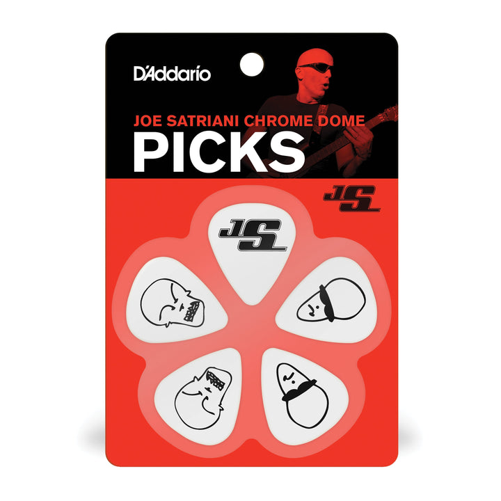 Lot de 10 médiators pour guitare D'Addario Joe Satriani, blanc, lourd