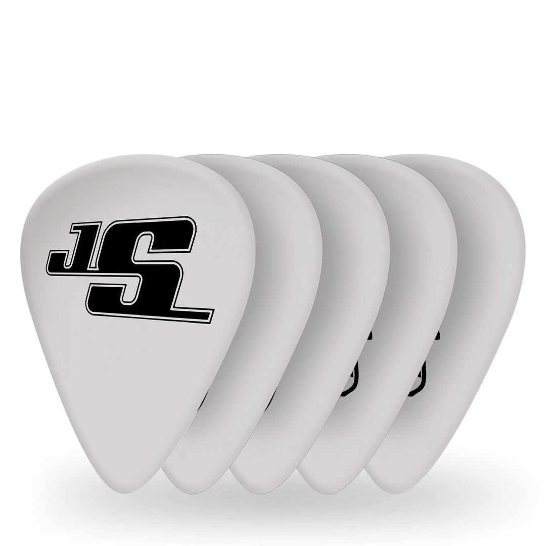 Púas de guitarra D'Addario Joe Satriani, paquete de 10, color blanco, tamaño mediano