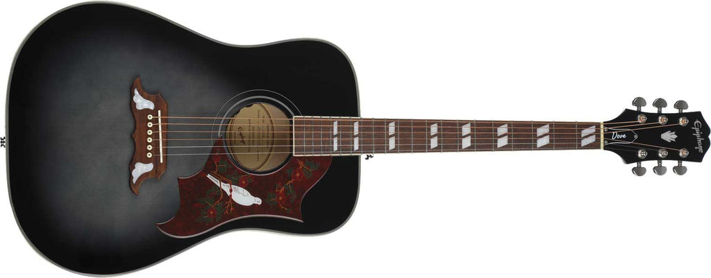 Epiphone Dove Studio Electro Acoustic, Transparent Ebony Burst – A
