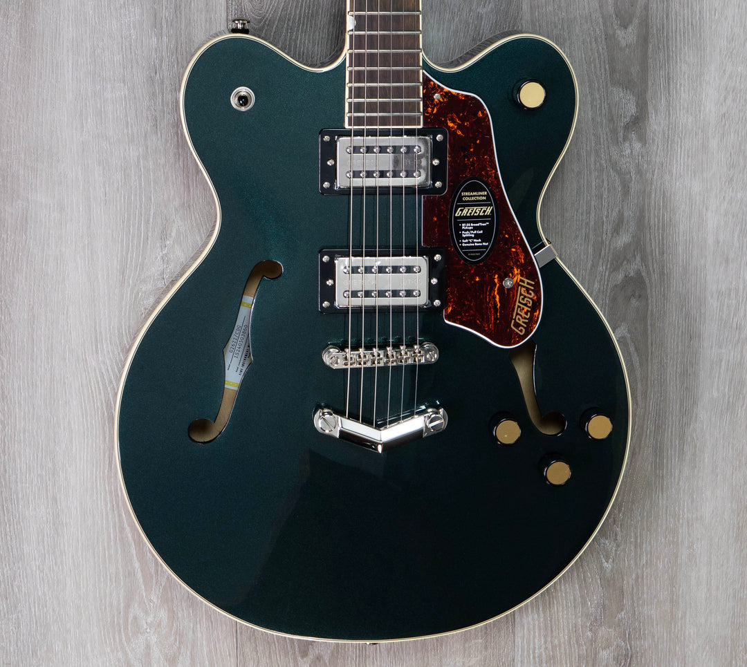 Gretsch G2622 Streamliner - Bloque central de doble corte con V-Stoptail, diapasón de laurel, pastillas Broad'Tron BT-3S, color verde Cadillac