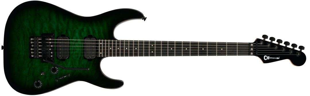 Charvel Pro-Mod Plus Dinky DK24 HH FR QM EB, Ebony Fingerboard, Cloaked Emerald Green