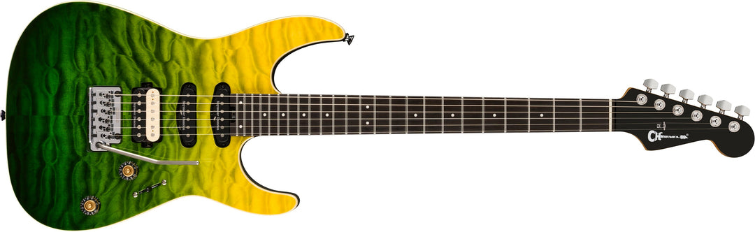 Charvel Pro-Mod Plus Dinky DK24 HSS 2PT EB QM, Ebony Fingerboard, Zombie Fade