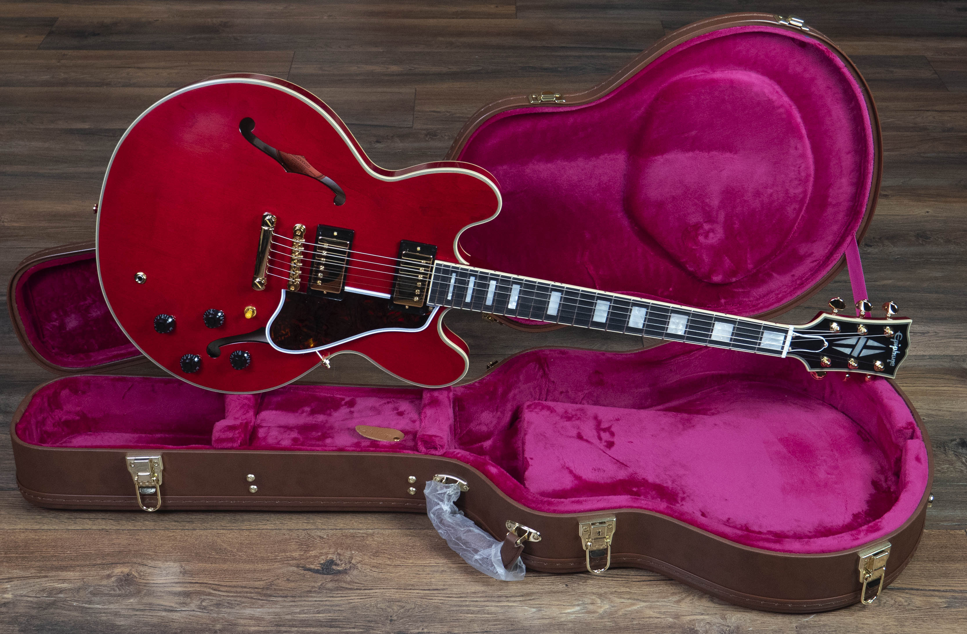 Epiphone Inspired by Gibson 1959 ES-355, Cherry Red – A Strings