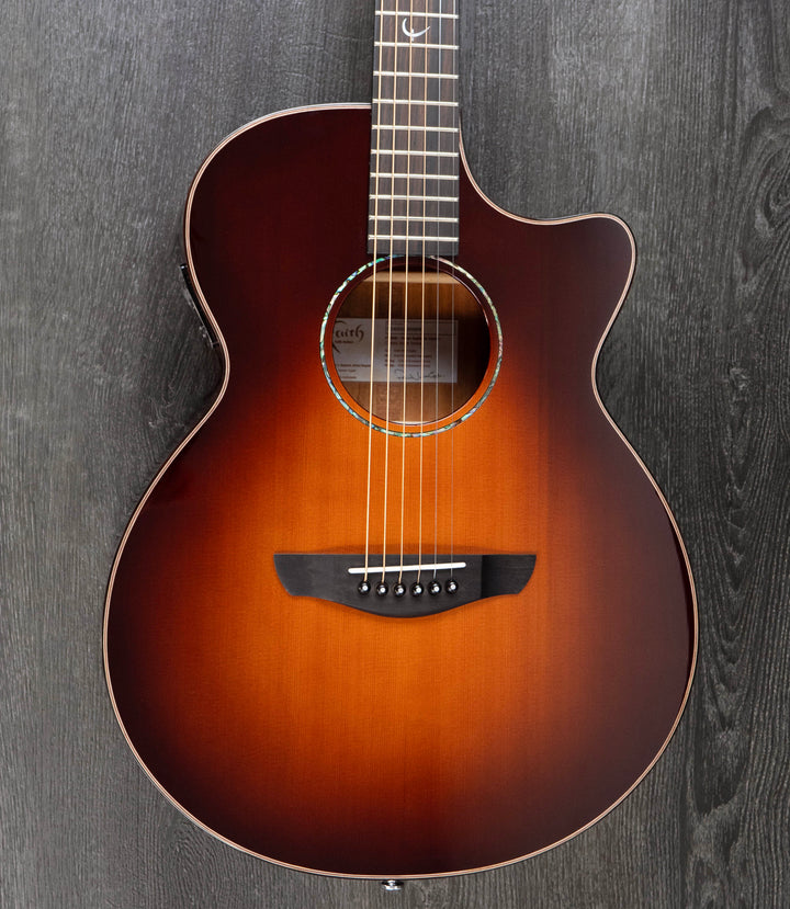 Faith Classic Burst Venus Electro-Acoustic, 45mm Nut, All Solid, Red Cedar Top, Mahogany Back