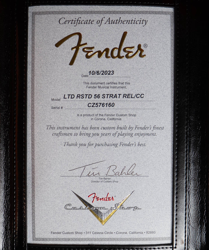 Fender Custom Shop Limited Edition Roasted '56 Stratocaster Relic, herrajes Closet Classic, color mandarina caramelo envejecida