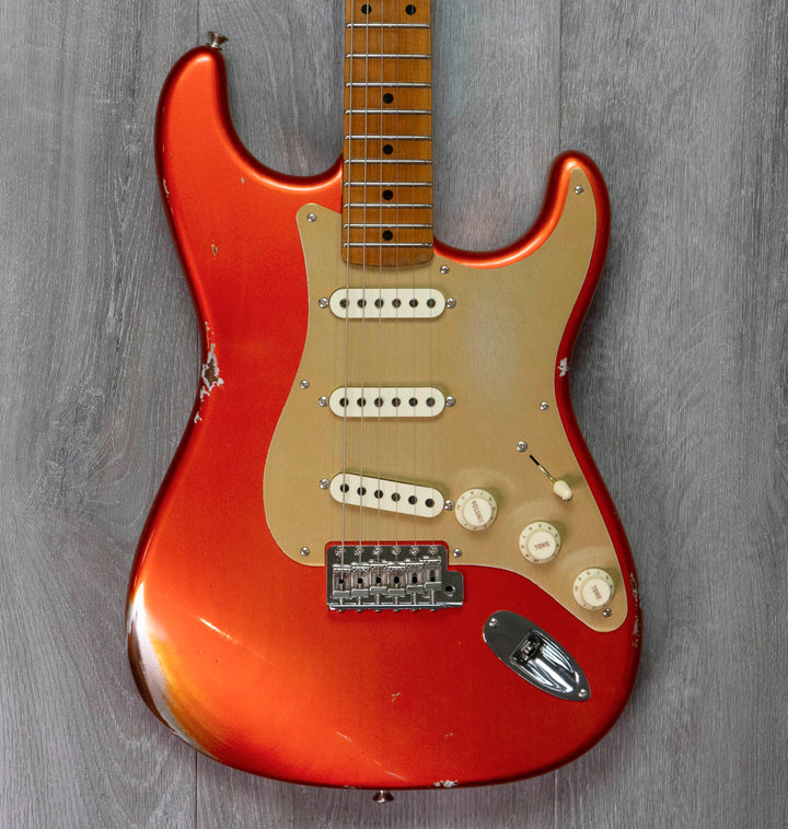 Fender Custom Shop Limited Edition Roasted '56 Strat - Relic With Closet Classic Hardware - Aged Candy Tangerine